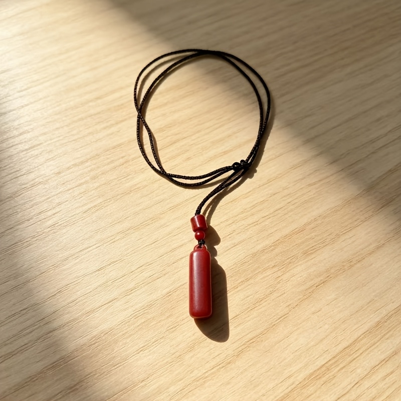 Bohemian Style Cinnabar Centerpiece Pendant Necklace